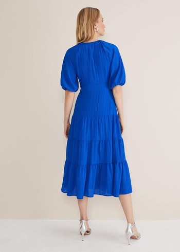 Phase Eight Morven Blue Wrap Dress Deep Blue Canada | SRQEZM-089